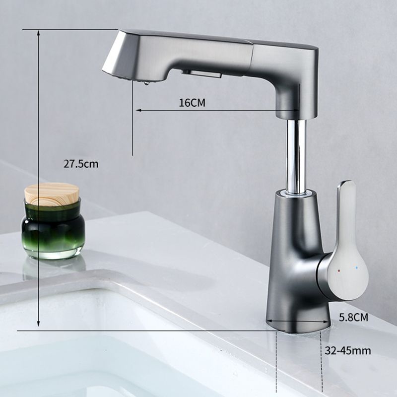 Rubinetto monocomando per lavabo in rame massiccio
