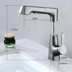 Rubinetto monocomando per lavabo in rame massiccio