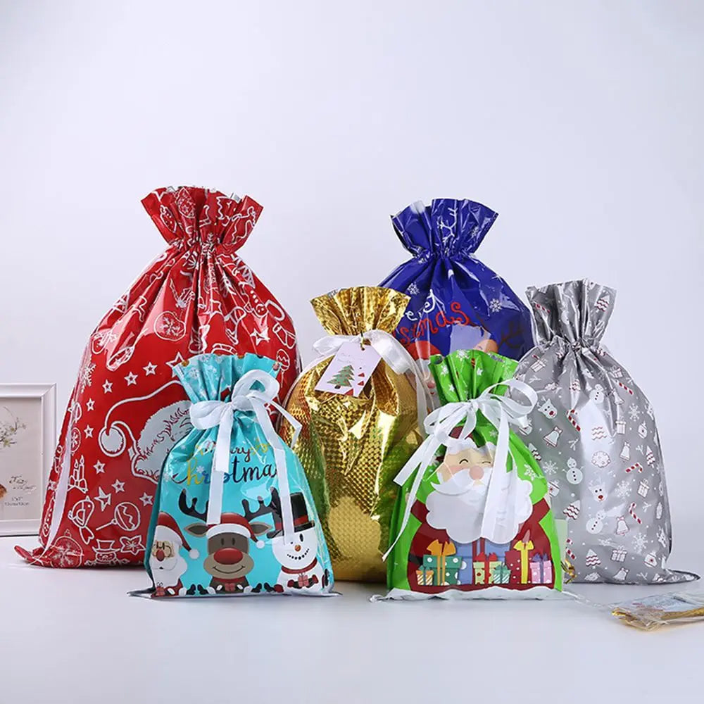 Sacchetti regalo natalizi con coulisse – Set da 5 pezzi