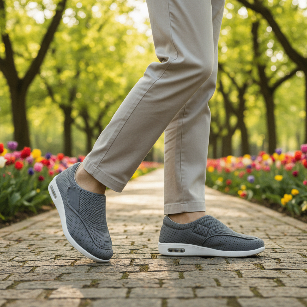 Scarpe extra larghe traspiranti con supporto e rete ventilata