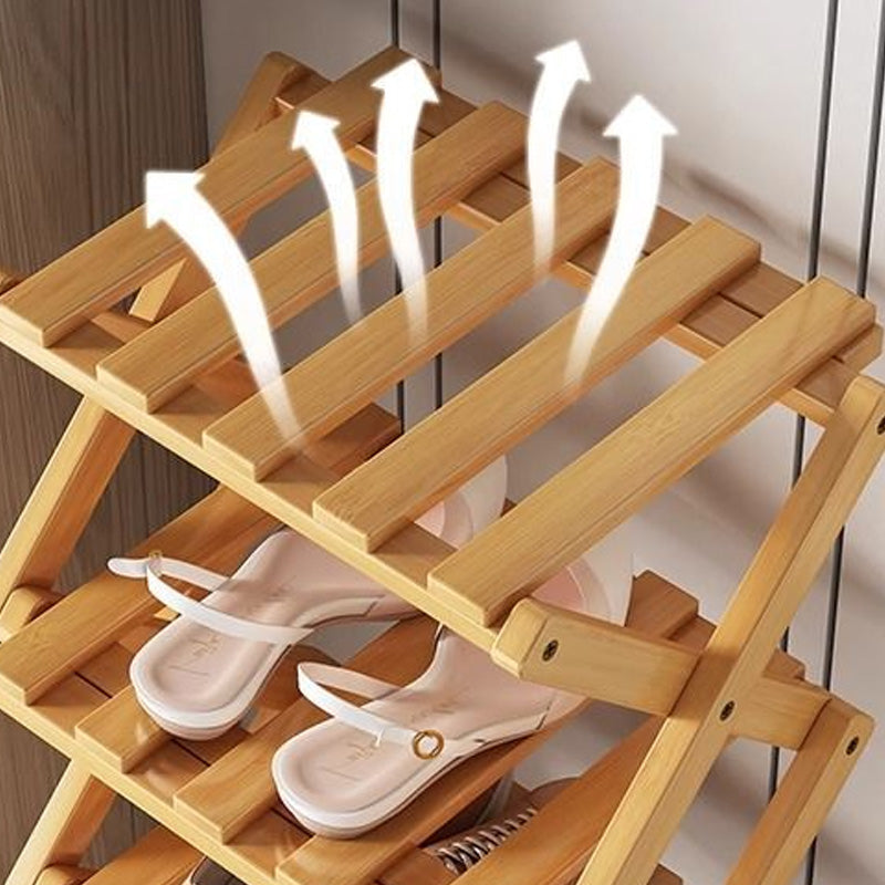 Scarpiera pieghevole ClearStep in bambù
