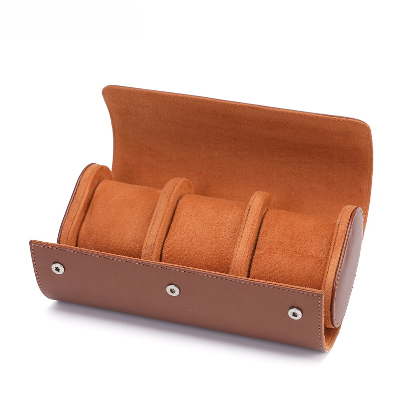 Scatola porta orologi da viaggio in pelle vintage per 3 orologi