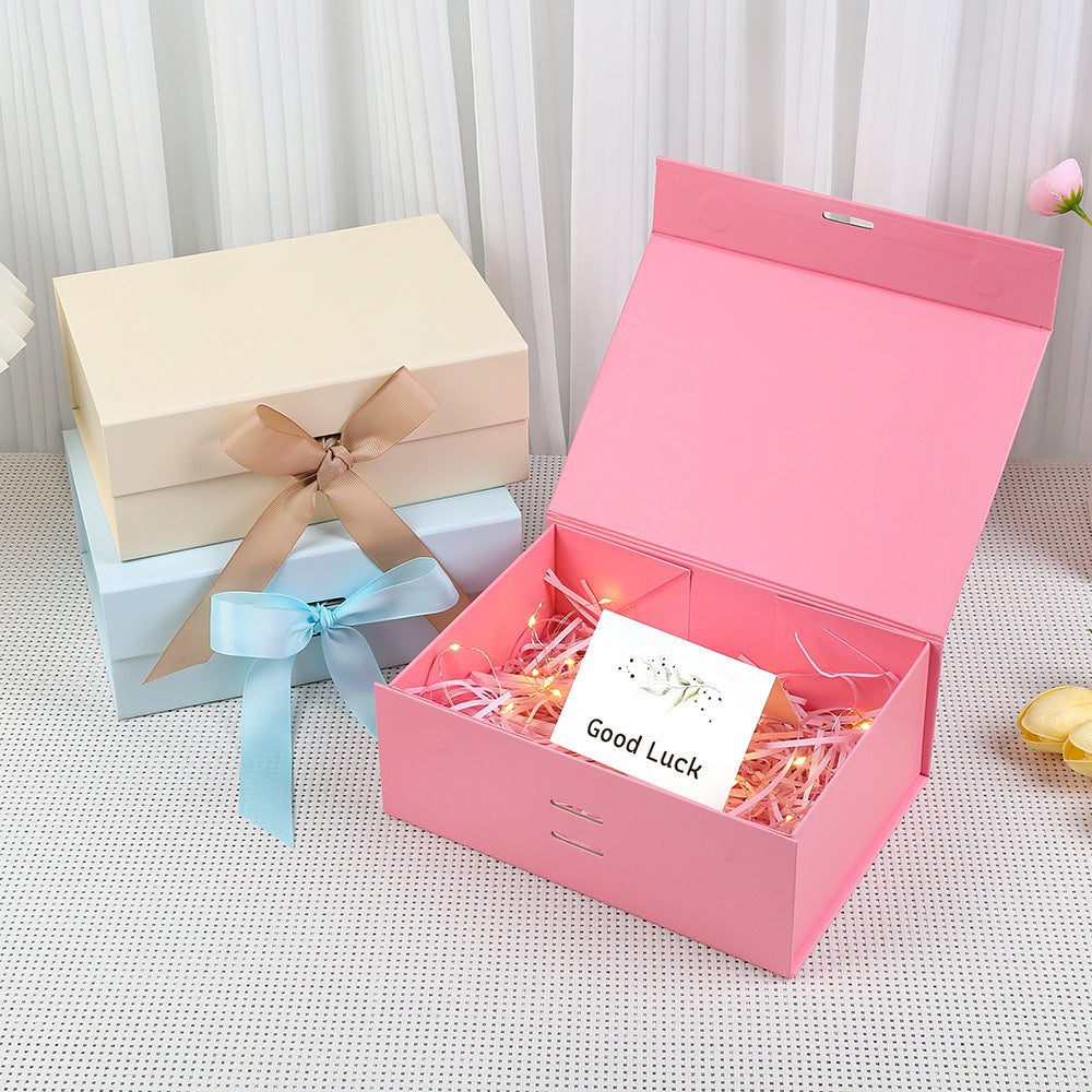 Scatola regalo magnetica premium con luci LED e biglietto d'auguri