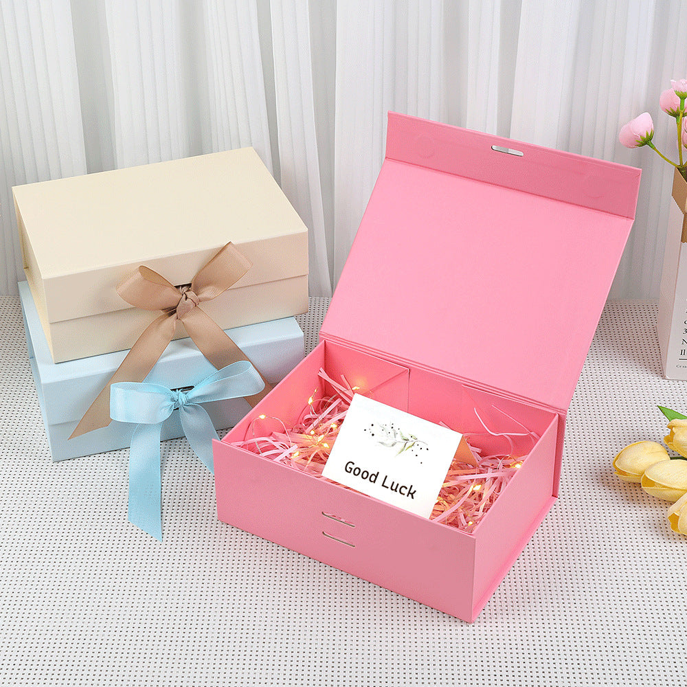 Scatola regalo magnetica premium con luci LED e biglietto d'auguri