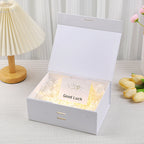 Scatola regalo magnetica premium con luci LED e biglietto d'auguri