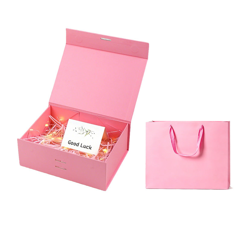 Scatola regalo magnetica premium con luci LED e biglietto d'auguri