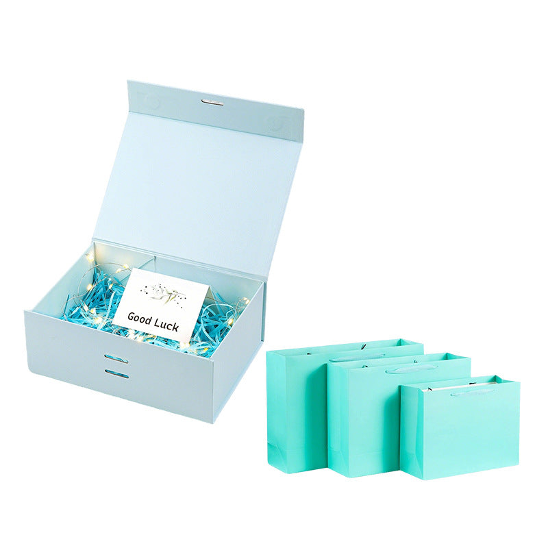 Scatola regalo magnetica premium con luci LED e biglietto d'auguri