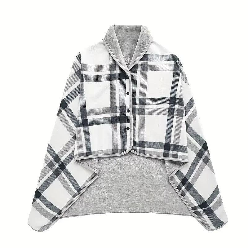 Sciarpa coperta indossabile CozyWrap in morbida flanella per casa e ufficio