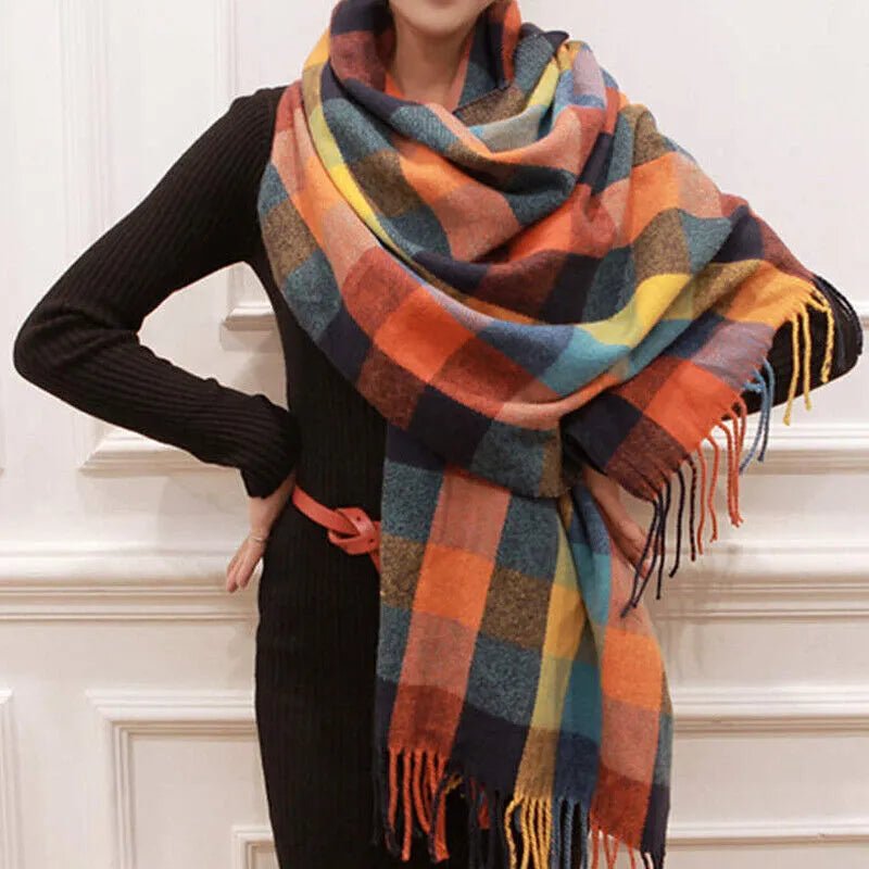Sciarpa morbida con motivo a rombi per uno stile senza tempo ed eleganza calda