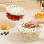 Scolapasta multifunzione con coperchio per lavare e conservare frutta e verdura