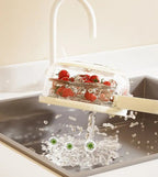 Scolapasta multifunzione con coperchio per lavare e conservare frutta e verdura