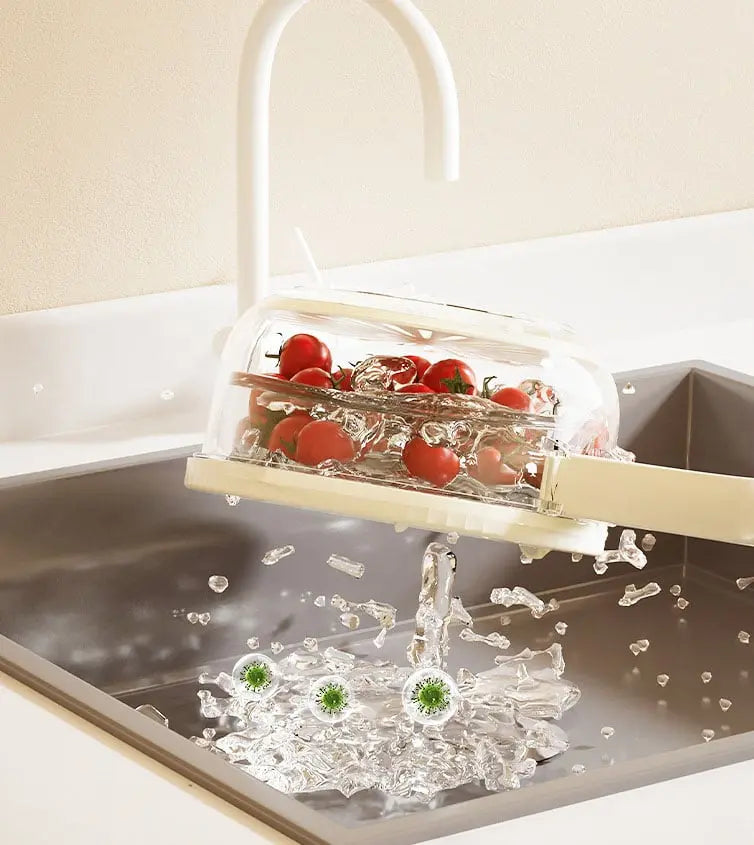 Scolapasta multifunzione con coperchio per lavare e conservare frutta e verdura