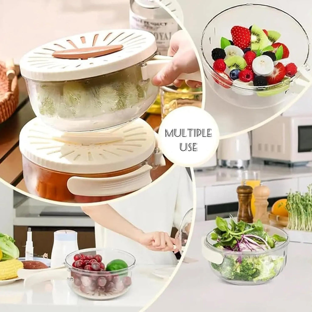 Scolapasta multifunzione con coperchio per lavare e conservare frutta e verdura