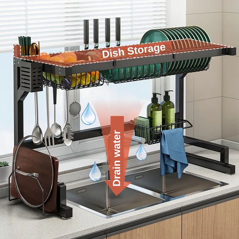 Scolapiatti regolabile da lavello – larghezza personalizzabile da 61 cm a 66 cm