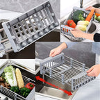 Scolapiatti regolabile per lavello – per stoviglie e verdure