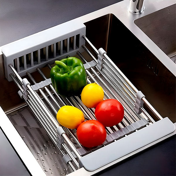 Scolapiatti regolabile per lavello – per stoviglie e verdure