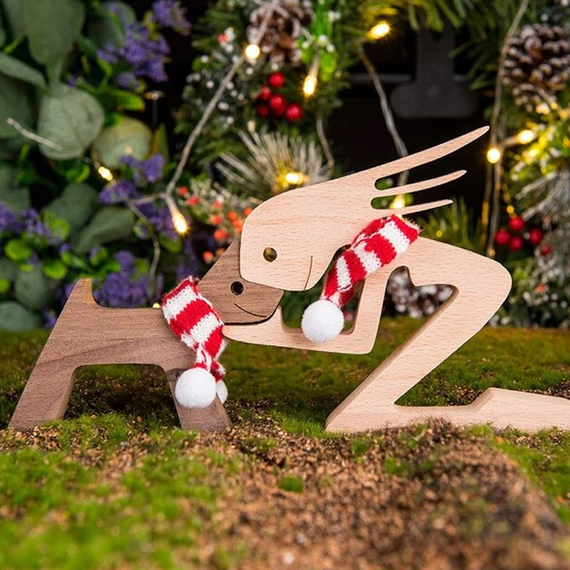 Scultura in legno da tavolo per amanti degli animali – Il legame tra te e il tuo amico a quattro zampe