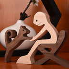 Scultura in legno da tavolo per amanti degli animali – Il legame tra te e il tuo amico a quattro zampe