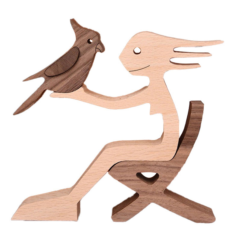Scultura in legno da tavolo per amanti degli animali – Il legame tra te e il tuo amico a quattro zampe