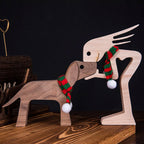 Scultura in legno da tavolo per amanti degli animali – Il legame tra te e il tuo amico a quattro zampe