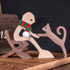Scultura in legno da tavolo per amanti degli animali – Il legame tra te e il tuo amico a quattro zampe