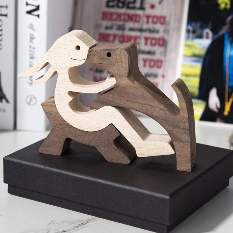 Scultura in legno da tavolo per amanti degli animali – Il legame tra te e il tuo amico a quattro zampe