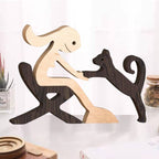 Scultura in legno da tavolo per amanti degli animali – Il legame tra te e il tuo amico a quattro zampe