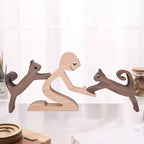 Scultura in legno da tavolo per amanti degli animali – Il legame tra te e il tuo amico a quattro zampe