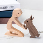 Scultura in legno da tavolo per amanti degli animali – Il legame tra te e il tuo amico a quattro zampe