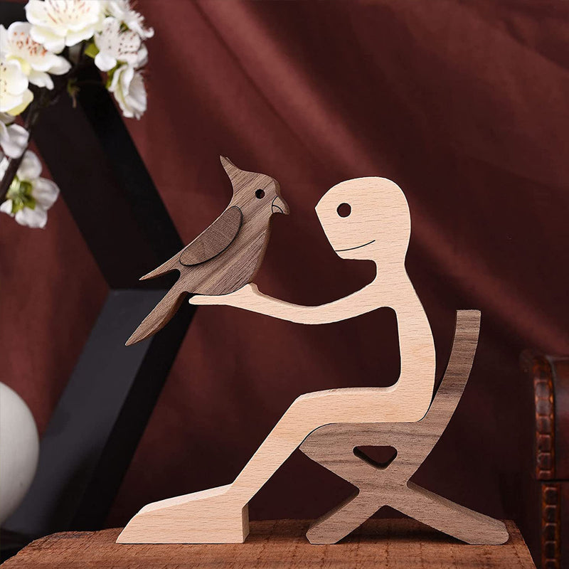 Scultura in legno da tavolo per amanti degli animali – Il legame tra te e il tuo amico a quattro zampe