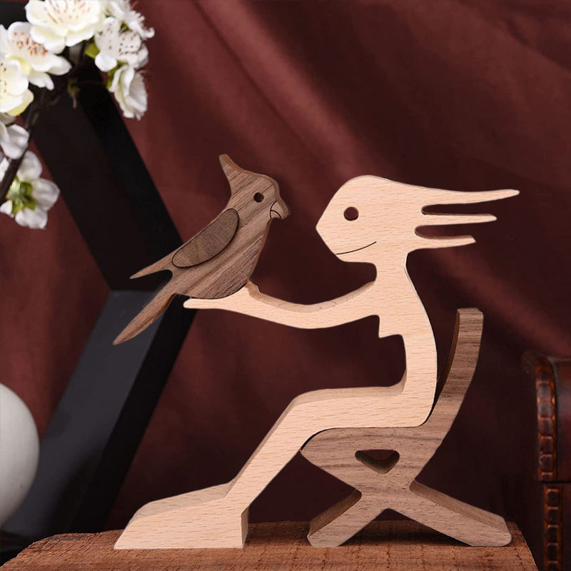 Scultura in legno da tavolo per amanti degli animali – Il legame tra te e il tuo amico a quattro zampe