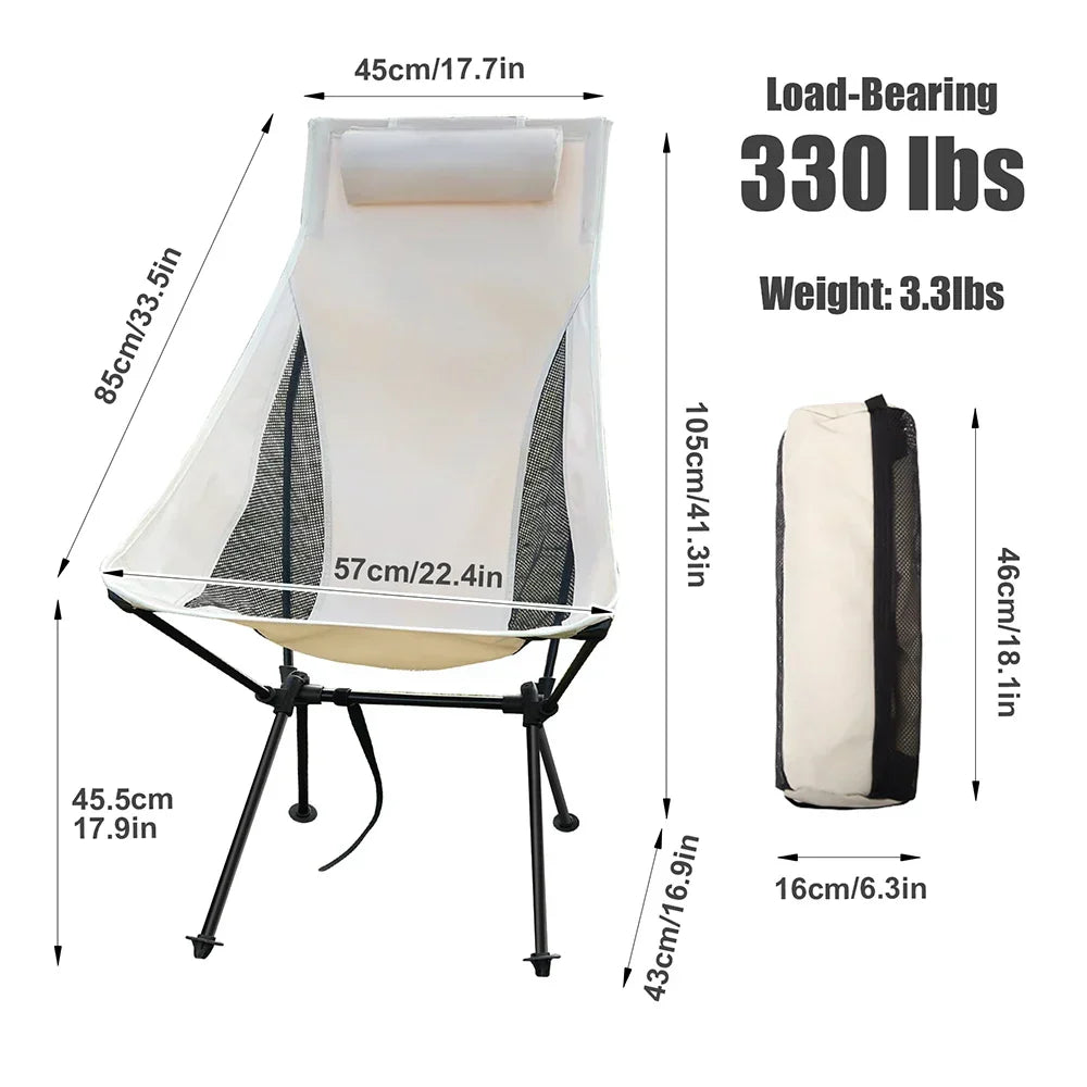 Sedia da campeggio Trekalux ultraleggera e pieghevole, portata 150 kg, tessuto Oxford impermeabile