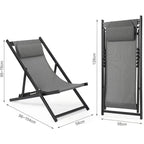 Sedia pieghevole ergonomica con poggiatesta