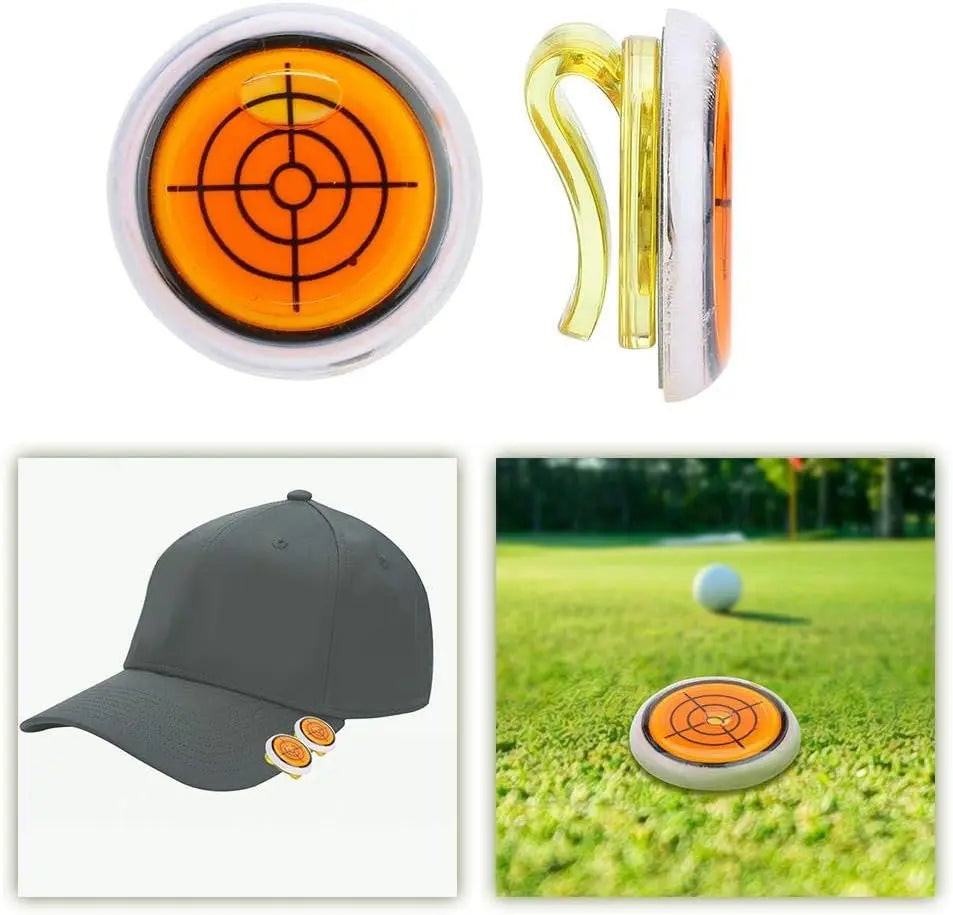 Segnapalla da golf con clip rotonda e livella a bolla per allineamento preciso