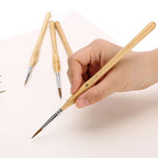 Set 11 pennelli di precisione per miniature con manico in legno naturale