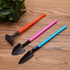 Set 3 mini attrezzi da giardinaggio Florinita – paletta, rastrello e zappetta per piante da interno e bonsai – 22 cm