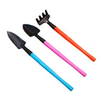 Set 3 mini attrezzi da giardinaggio Florinita – paletta, rastrello e zappetta per piante da interno e bonsai – 22 cm