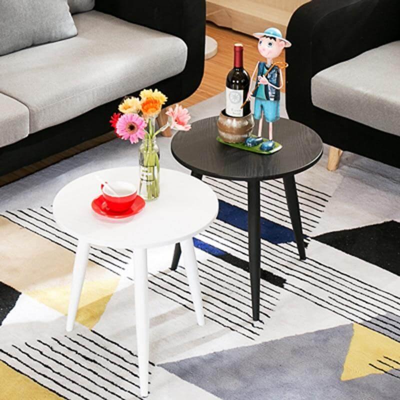 Set 3 tavolini da caffè rotondi stile nordico moderno
