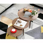 Set 3 tavolini da caffè rotondi stile nordico moderno