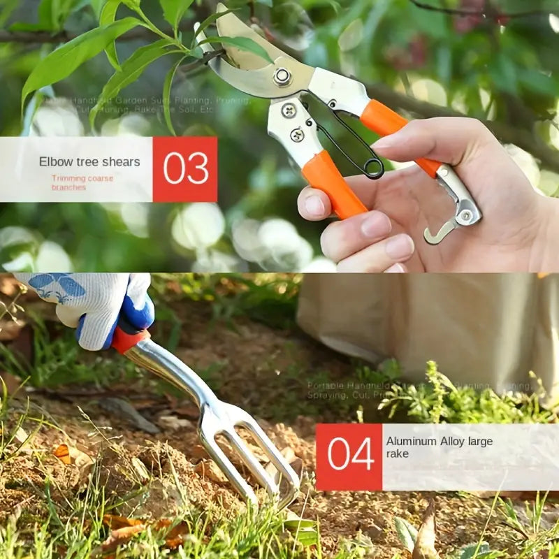 Set attrezzi da giardino con borsa – 10 pezzi per la cura del verde