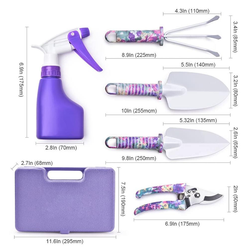 Set di attrezzi da giardino colorati 10 pezzi – Ergonomici e multifunzionali