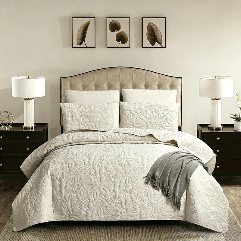 Set biancheria da letto in cotone 4 pezzi - motivo floreale morbido in 6 colori