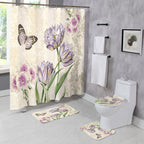Set coordinato bagno con tenda doccia e tappetini