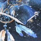 Set copripiumino 3 pezzi con acchiappasogni e piume blu