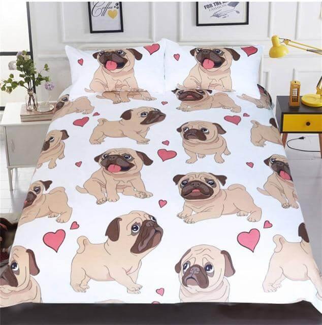 Set copripiumino 3 pezzi con carlino hippie – morbido e colorato
