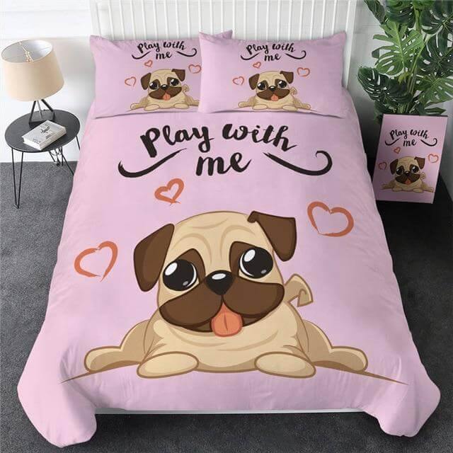 Set copripiumino 3 pezzi con carlino hippie – morbido e colorato
