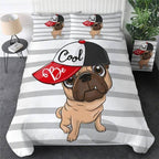 Set copripiumino 3 pezzi con carlino hippie – morbido e colorato