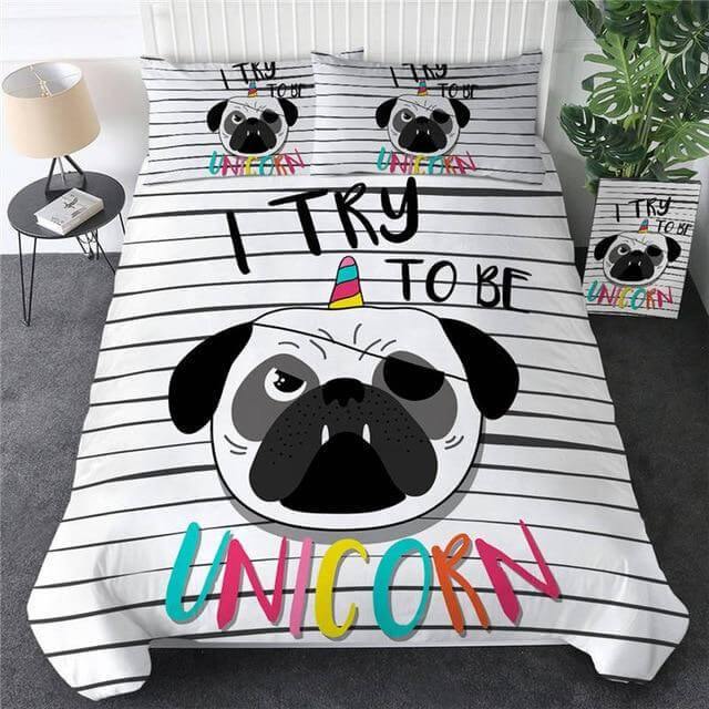 Set copripiumino 3 pezzi con carlino hippie – morbido e colorato