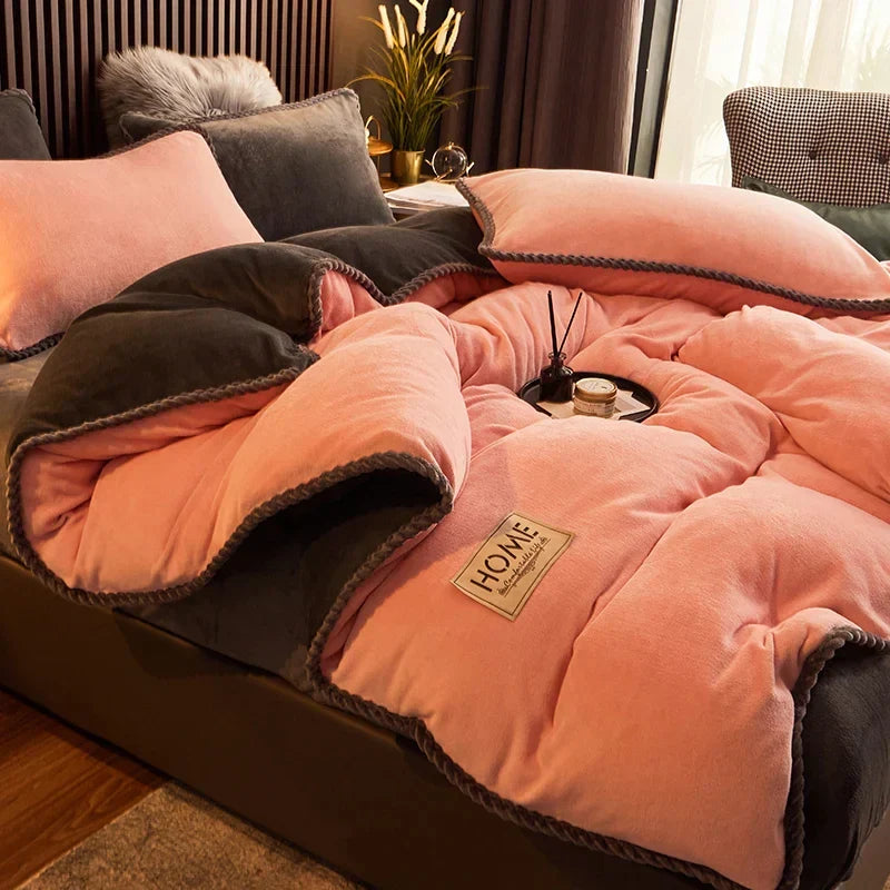 Set copripiumino in velluto felpato PlushHaven