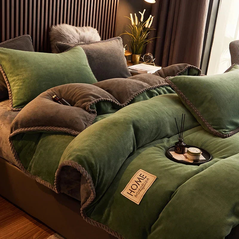 Set copripiumino in velluto felpato PlushHaven